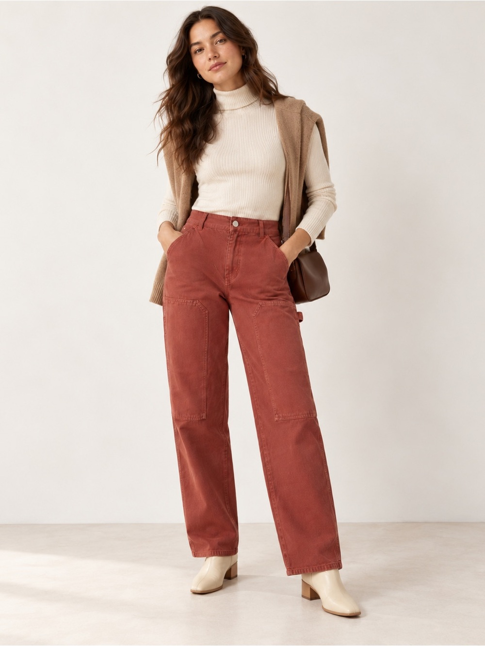 Aritzia Wilfred Free Brennan Utility Carpenter Pants Size 0 Rust